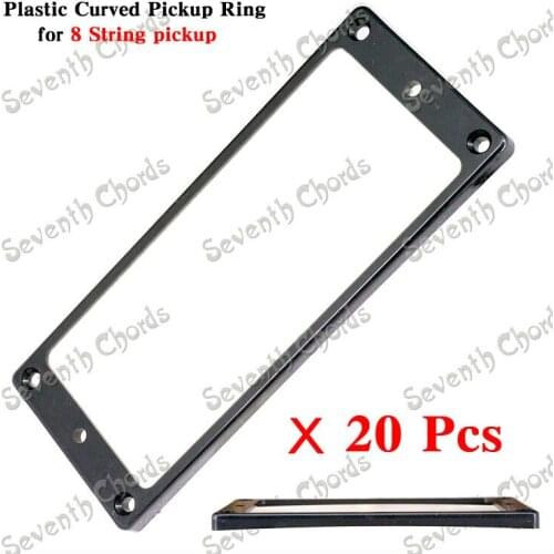 20 Pcs Plastic Curved 8 String Electric Guitar Humbucker Pickup Ring - Black - (8XHUDU-SKX250)