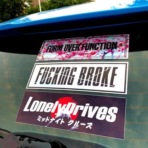 3PCS Car Stickers Guitar Case Auto Rear Windshield DIY Decals for Cartoon LonelyDrives Sakura Lonely Rider Function