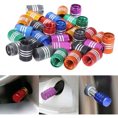 4Pcs Aluminium Car Wheel Tyre Valve Stems Air Dust Cover Screw Cap 8 Colors