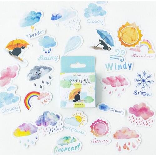 46 Pcs/Set Good Weather Mini Seal Sticker Mobile Decoration Stickers Scrapbooking DIY Craft Stickers
