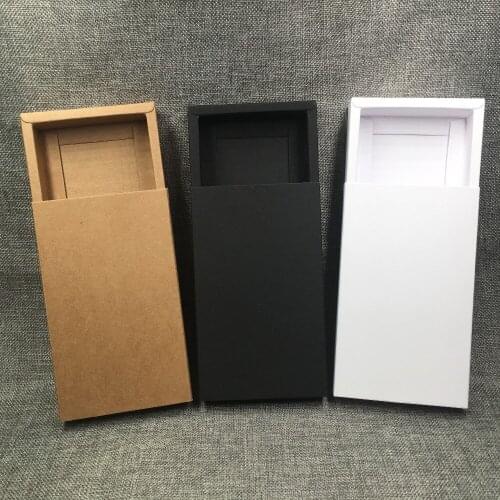 50Pcs/Lot 16.1x9.6x2.6cm Retro 3 Colors Cuboid Pull Push Drawer Paper Boxes For Doll Lipstick Soap Gifts Packing Collection Box