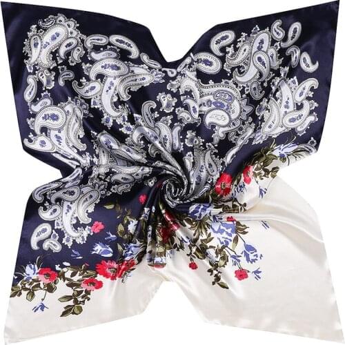 Brand Multicolor Bandanna Winter Silk Scarf Women Neckerchief Female Paisley Kerchief Fashion Scarves Handkerchief For Ladies