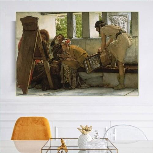 Citon Lawrence Alma-Tadema《A Roman Studio》Canvas Oil Painting Art Poster Picture Modern Wall Decor Home Living room Decoration