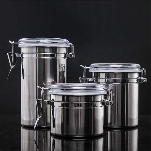 Stainless Steel Sealed Can Multi-Use Vacuum Metal Food Coffee Milk Powder Tea Tobacco Herbs Moisturizing Jar Storage Box