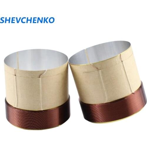 50.5mm 100W Bass Voice Coil Four-layer 8ohm Woofer Coil Pure Copper Wire White Aluminum Speaker Repair Parts 2PCS