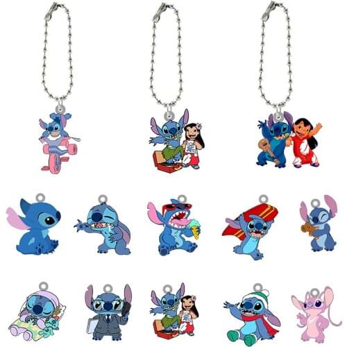 Disney Cartoon Character Key Ring Childrens Day Gift Interstellar Baby Character Resin Acrylic Pendant Keychain Pendant