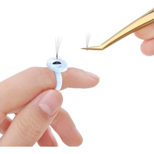 Hot Wholesale 100Pcs Disposable Eyelash Glue Fan Cup Rings Holder Container Tattoo Pigment Eyelash Extension Tools Lash Supplies