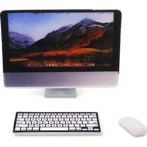 1/12 Mini Dollhouse Miniature Accessories Computer Mouse Keyboard Model Living Room Furniture Kids Pretend Play Toy 85DA