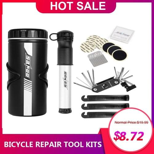 Multi Function MTB Tool Set Bicycle Repair Tool Kits Mountain Bike RepairTool Set with Mini Pump 750ml Bike Tool Storage Bottle