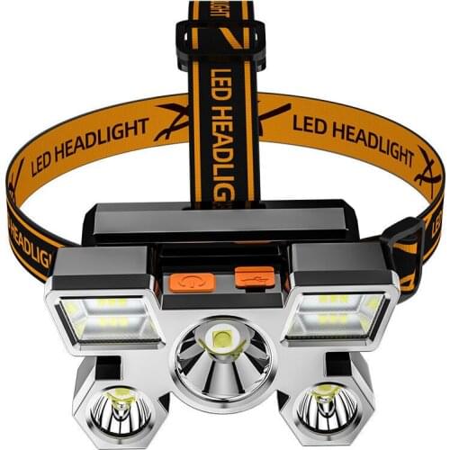 Multifunctional High-brightness LED Flashlight Portable Searchlight Chargeable Spotlight Long-range Hunting Lamp Headlamp THB529
