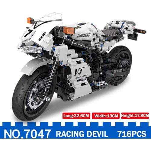 Model High-end Adult Building Block Toy Racing Motorcycle Assembled Mechanical Technology Building Blocks Boys Birthday Present