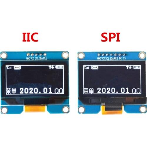5/7Pin 1.54 inch OLED display module white/blue/yellow 12864 LCD module SSD1309 serial screen SPD0301