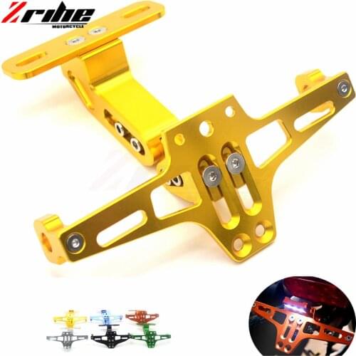 Motorbike Adjustable Angle Aluminum License Number Plate Holder Bracket Universal For BAJAJ Bajaj Pulsar 200 NS All yesrs black