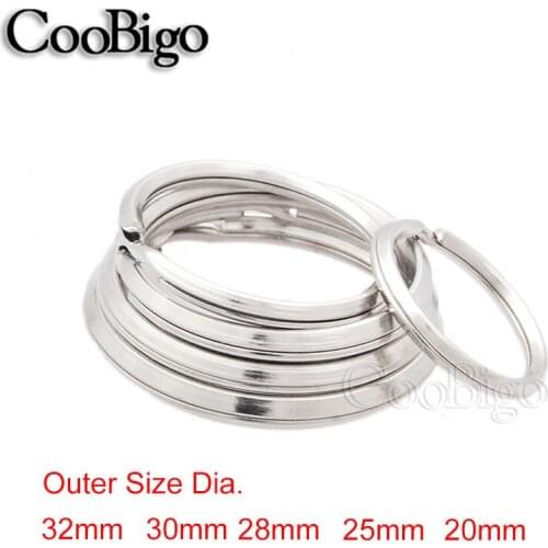 20Pcs Open Double Jump Rings Cutting Hole Keyrings For Pants Decorative Chain Jewelry Making Leather Bag Accessories 20mm~32mm