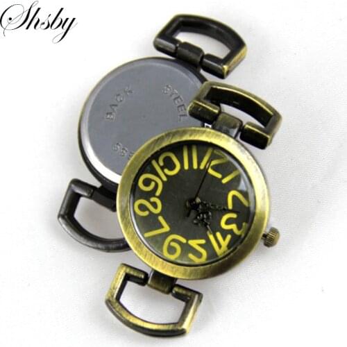 Shsby Diy personality ancient bronze Watch header black numerals circle watch table-core watchband Watch accessories wholesale