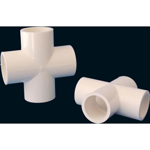 20/25/32/40/50/63/75/90/110mm PVC Pipe Cross Connector Garden Irrigation System Parts Tube 4 Way Adapter Fish Tank Supplies