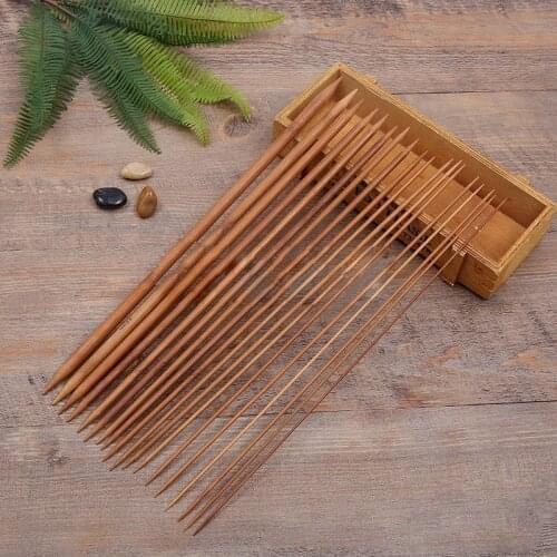 72PCs/Set Bamboo Knitting Needles Crochet Hooks Double Pointed Bamboo Needles DIY Sweater weaving needle35cm long