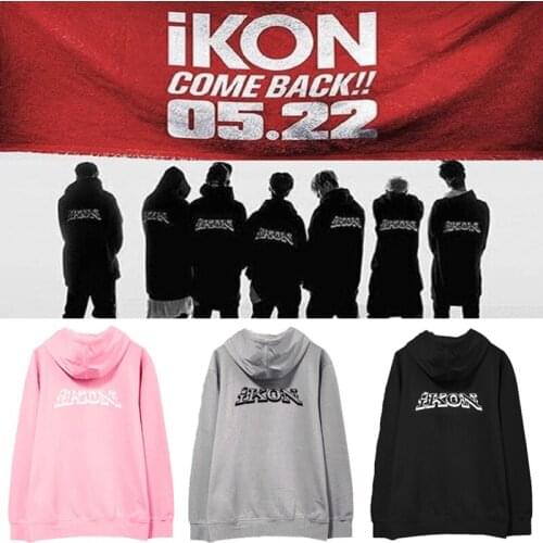 KPOP IKON Concert Hoodie New album NEW KIDS BEGIN Concert Hoodie Unisex Long Sleeve Cap Hoodie Sweatershirt Top
