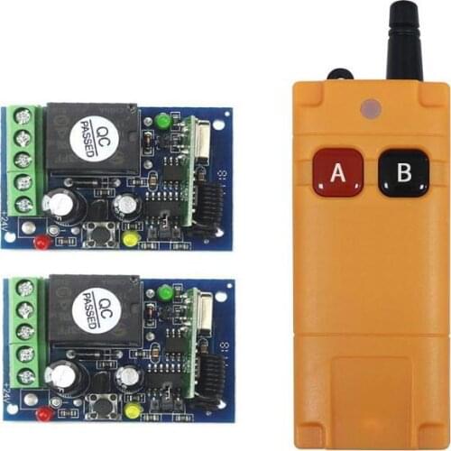 Universal DC12V 24V 1CH 10A relay RF Wireless Remote Control lighting Switch System transmitter receiver 433mhz power on