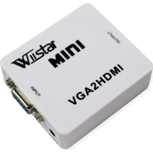 Wiistar New Arrival Female VGA to HDMI Converter VGA HDMI Adapter 1080P Audio Video Converter VGA2HDMI