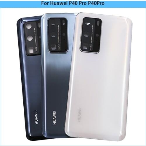 New For Huawei P40 Pro P40Pro Battery Back Cover 3D Glass Panel Rear Door Housing Case Cover + Camera Frame Glass Lens Replace