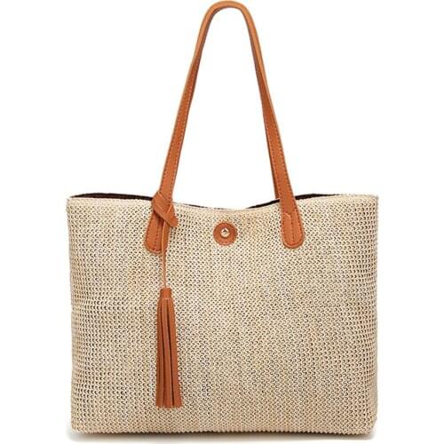 Women Bags 2020 New Korean Style Womens Bag Fashion Beach Straw Bags Simple Large Capacity Woman Shoulder Bags