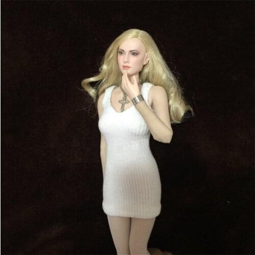 1/6 Scale Female Clothes Set White Vest Package Hip Dress Skirt Clothing Set for 12'' Woman Action Figures Body