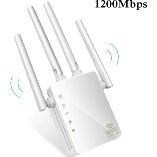 1200Mbps Wifi Repeater Dual Band AC 2.4G / 5G Bridge Connection Signal Amplifier For Router PC Laptop Mobile phone Net Work