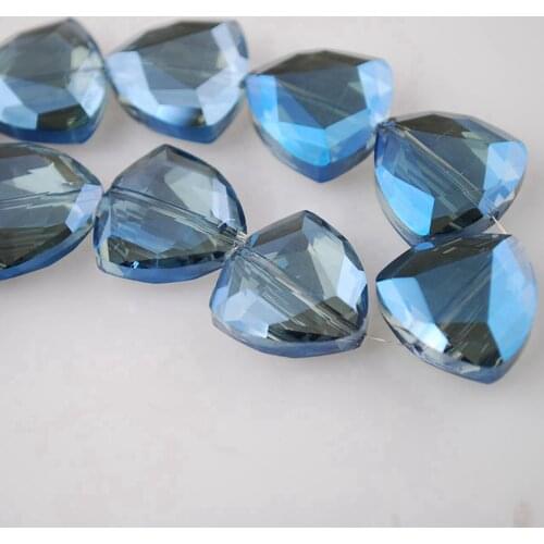 18mm Triangle Faceted Crystal Glass Loose Beads For Jewelry Making DIY Crafts Findings