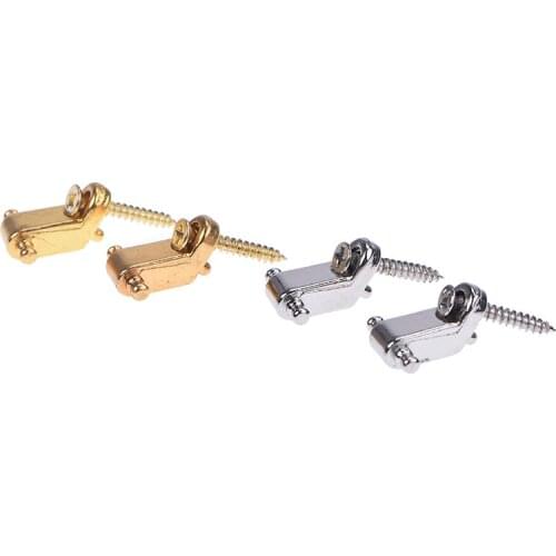 2Pcs Electric Guitar Chrome Roller String Trees Retainer Mounting Tree Guide Silver Gold 2 Color