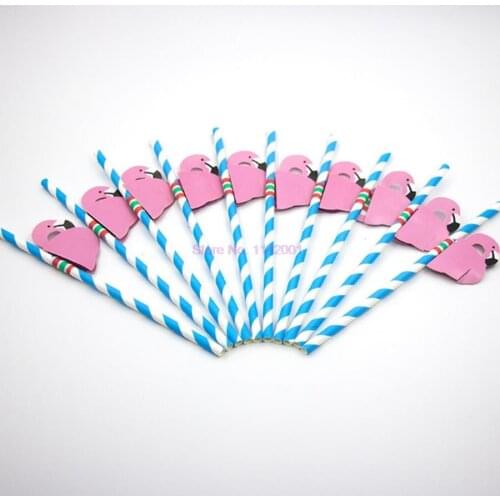 20bag 50pcs/ bag Flamingo Straw 3D Flexible paper Drinking Straws Kids Birthday/Wedding/Pool Party Decoration Supplies