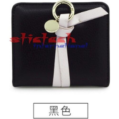 By dhl or ems 200pcs Mini Thin 2 Fold Lady Wallet New Fashion Wallet Hit Color Belt Decoration Hardware Short Paragraph pur