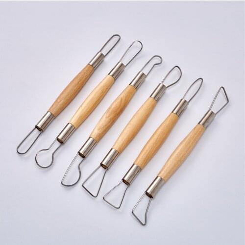 6 Inches 6 Pcs Set Flat Wire Knife Clay Tools Figure Model Making Tools Sculpture Tools Pottery & Ceramics Tools Combination Set