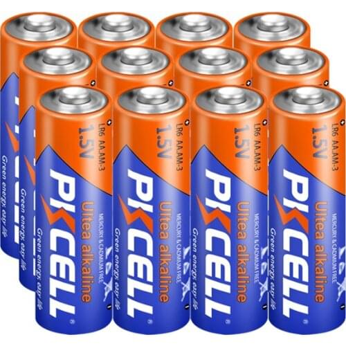 12PCS PKCELL AA Battery 1.5V LR6 AA Alkaline Battery 2A E91 AM3 Single Use Dry Battery Batteries Bateria