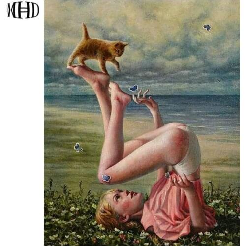 DIY Diamond Painting Handmade Artwork Full Square & Round Diamond Embroidery 5D Diamond Cross Stitch Girls & Cats Children Gifts