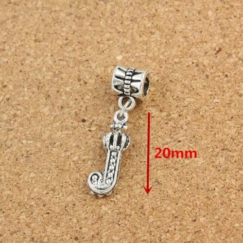 Free shipping Silver plated 10pcs J Letter charm big hole charms fit European chain Bracelets & Necklaces jewerly DIY charms P10