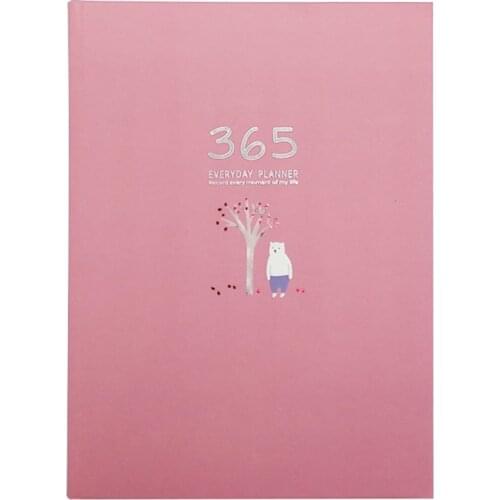 Schedule Notebook 365 Days Planner Weekly Monthly Yearly Plan Book 128 Sheets, 80g Paper PU Hard Cover Student Time Management