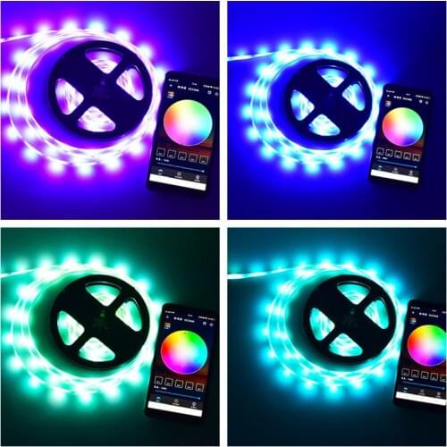 Bluetooth LED Strip Lights RGB 5050 SMD Flexible Ribbon Waterproof RGB LED Light Strip Living Room Background Tape Diode DC 5V