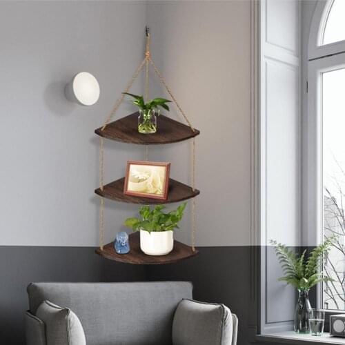 Wood Excellent Wooden Decorative Flower Pot Rack Durable Planter Pot Shelf 3 Layers for Dorm