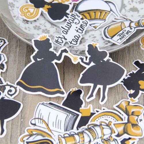 DIY Vintage Sticker Girl Dreamland Wonderland Hand-painted Handbook Scrapbook Album Diary Card Making Decoration Stickers