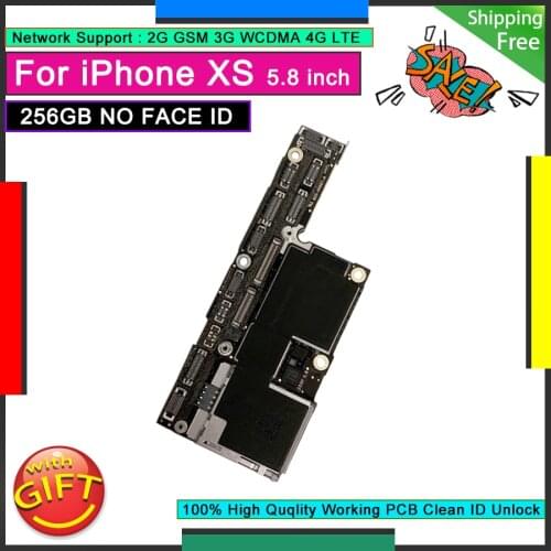 For IPhone XS Good Working Plate NO Face ID Free iCloud Logic Board 256GB Original Motherboard Factory Unlocked Mainboard