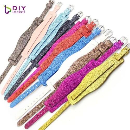 Hot! PU Leather 18+8MM Wide Wristband Bracelets 20PCS DIY Accessory Fit Slide Letter /Slide CharmsLSBR010*20