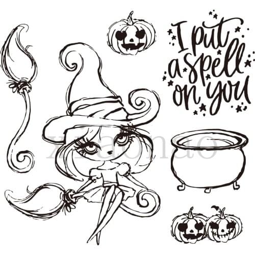 Halloween Transparent Clear Silicone Stamp/Seal for DIY scrapbooking/photo album Decorative clear stamp A868