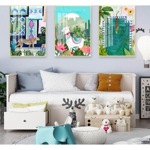 Canvas Painting Wall Pictures For Living Room Home Decor Morocco Cheetah llama Leopard Jungle Nordic Posters And Prints Wall Art