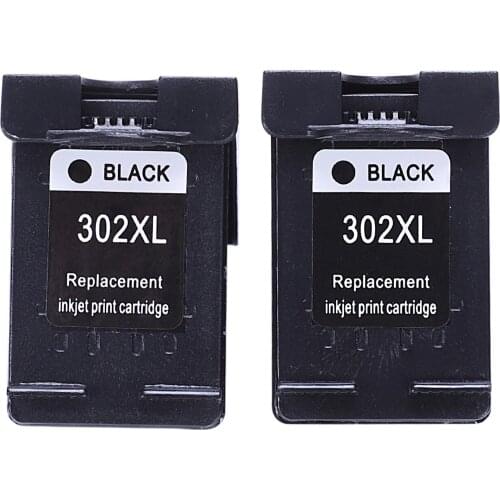 2Pcs 302XL Remanufactured Cartridge Replacement for HP 302 XL Ink Cartridge for Deskjet 1110 1111 1112 2130 2131 Printer