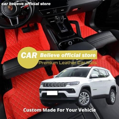 High quality Leather Car Floor mats For Jeep Compass 2017 2018 2019 2020 Carpets Rugs Pads Accessories