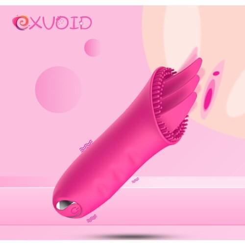 EXVOID Breast G-spot Massager Tongue Vibrator Oral Licking Male Tongue Masturbator Silicone Sex Toys for Women Clitori Stimulate