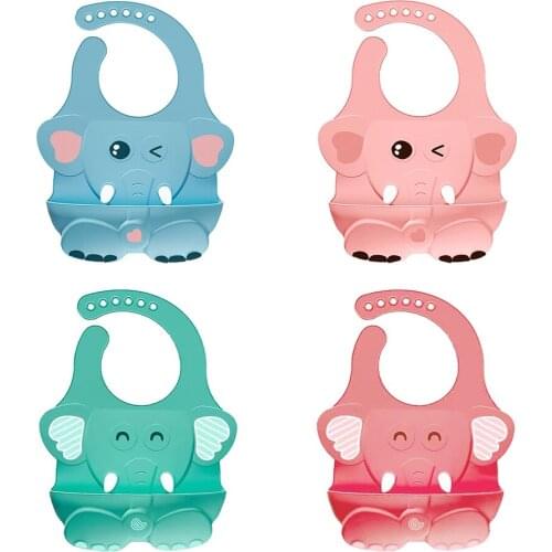 Cartoon Kids Bibs For Baby Silicone Animal Patten Baby Feeding Apron Adjustable Saliva Bandana Waterproof Accessories