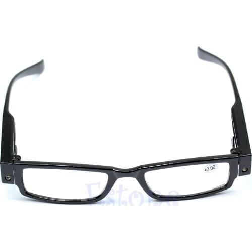 Light UP Multi Strength Eyeglass LED Reading Glasses Spectacle Diopter Magnifier L93F