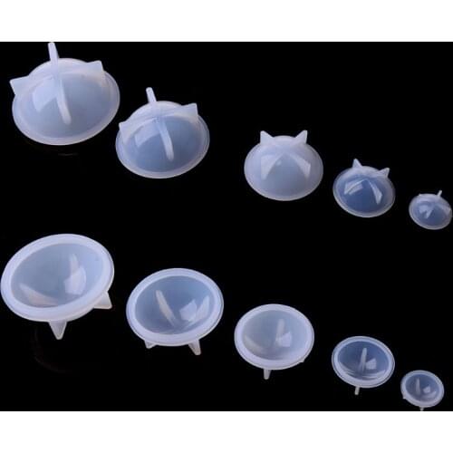 P15D 1 Set Sphere Silicone Resin Molds Round Silicone Mold, Epoxy Resin Ball Molds for Resin Jewelry, Soap Candle DIY, with Cup